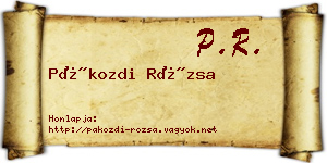 Pákozdi Rózsa névjegykártya